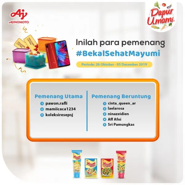 Selamat untuk seluruh pemenang #BekalSehatMayumi