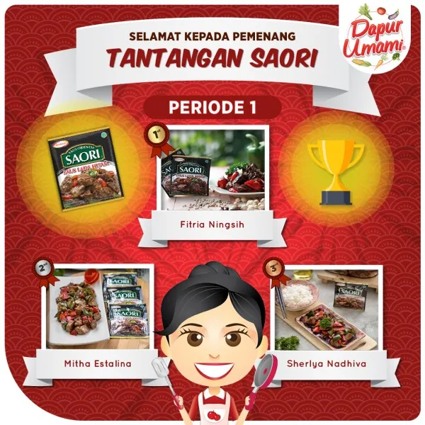 SELAMAT KEPADA PEMENANG TANTANGAN SAORI PERIODE 1