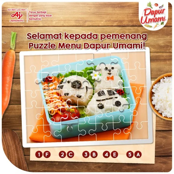 Selamat Para Pemenang Puzzle Menu!