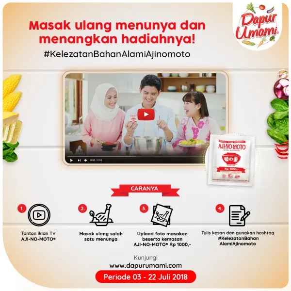 Ikutan masak ulang menunya dan menangkan hadiahnya!  #KelezatanBahanAlami Ajinomoto