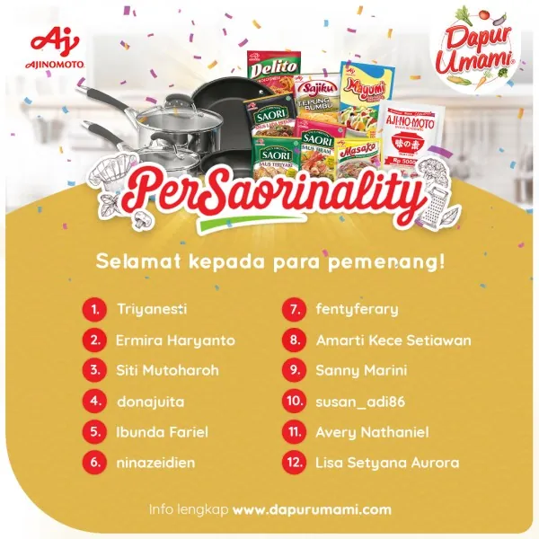 Selamat Untuk Pemenang Beruntung #MyPerSAORInality!