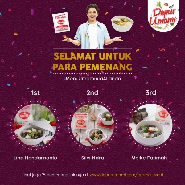 SELAMAT UNTUK PEMENANG TEBAK MENU FAVORIT ALIANDO