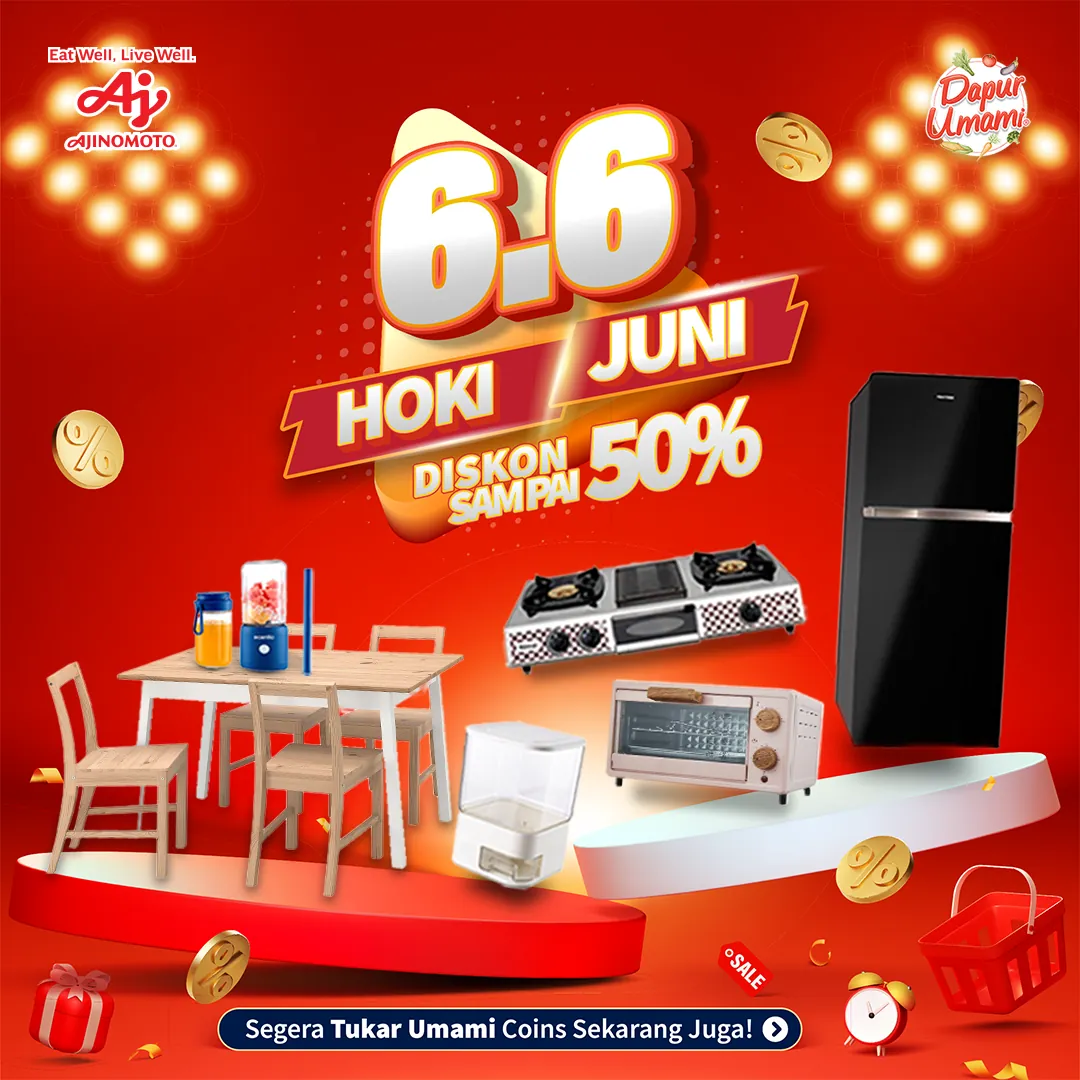 6.6 Hoki Juni, Nikmati Diskon Hingga 50% Sekarang!