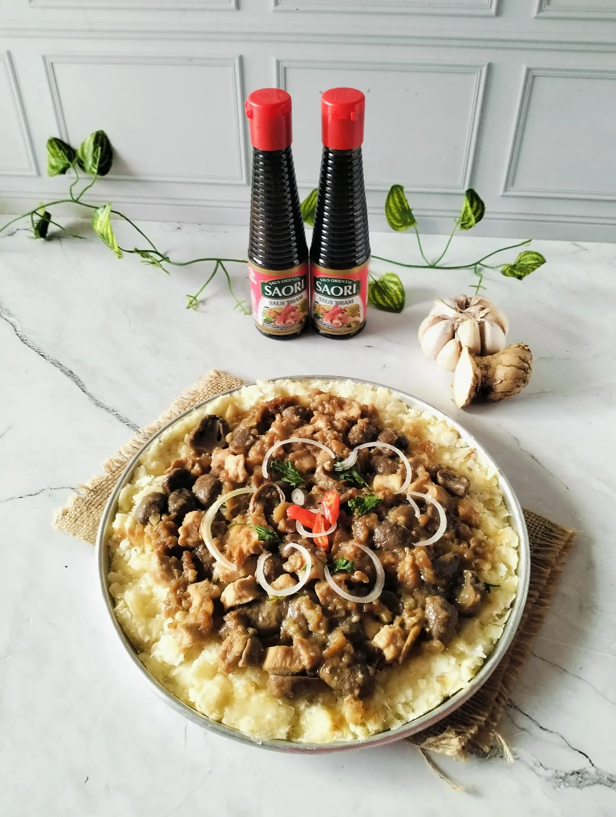 Pizza Singkong Ayam Jamur Kukus