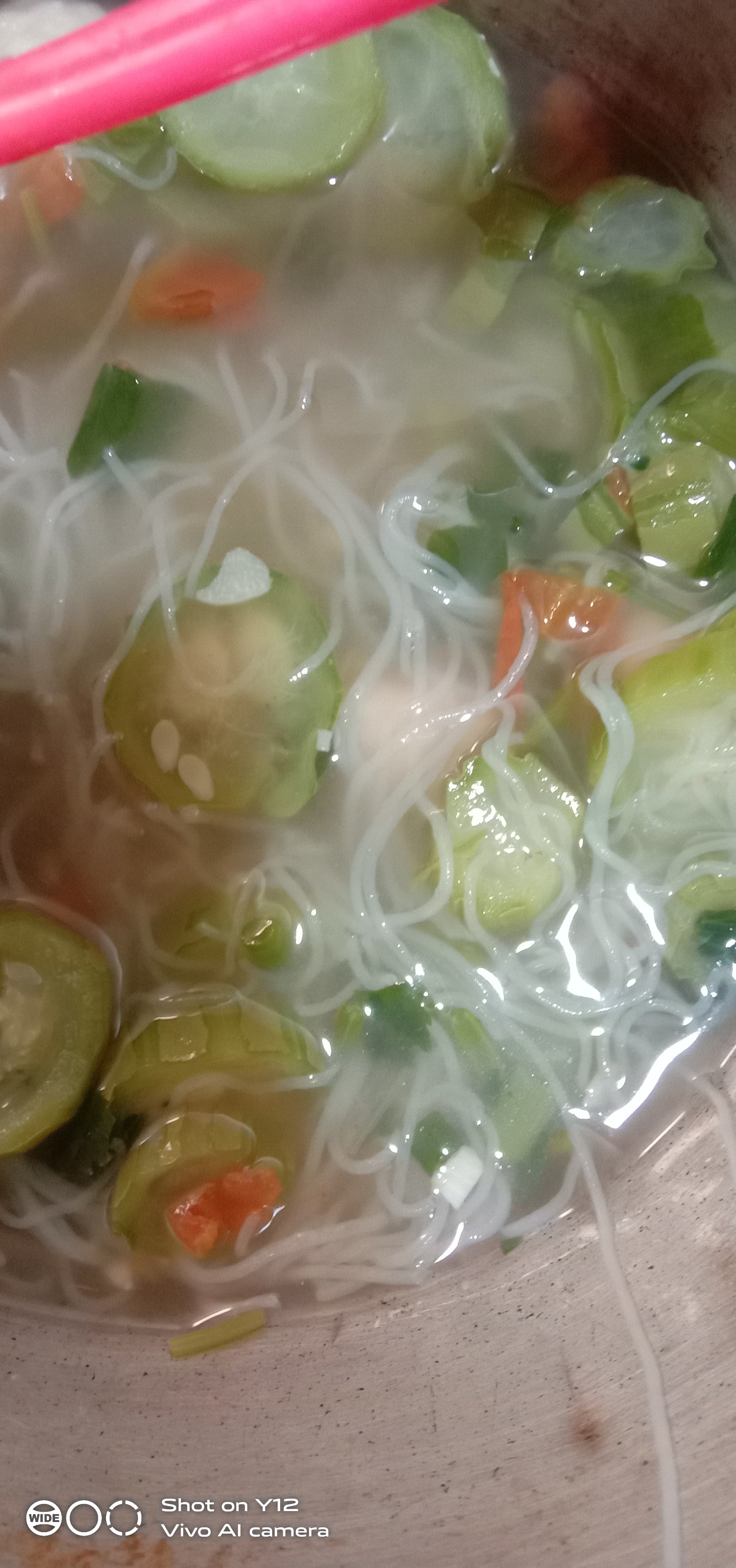 Soup oyong bakso ayam