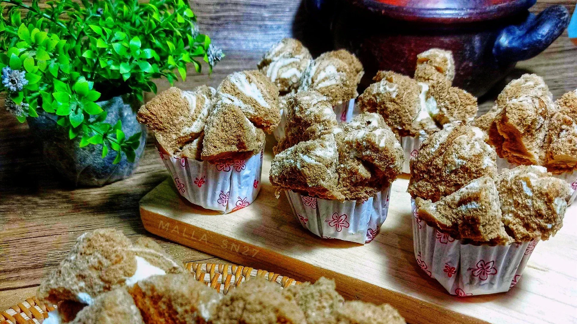bolu kukus mekar coklat