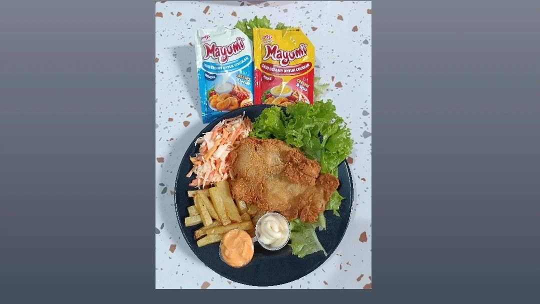 Chicken Potato with salad #CocolPakaiUmami