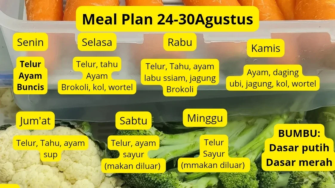 Daftar 7 Hari Kedepan #MealPlanUmamichi