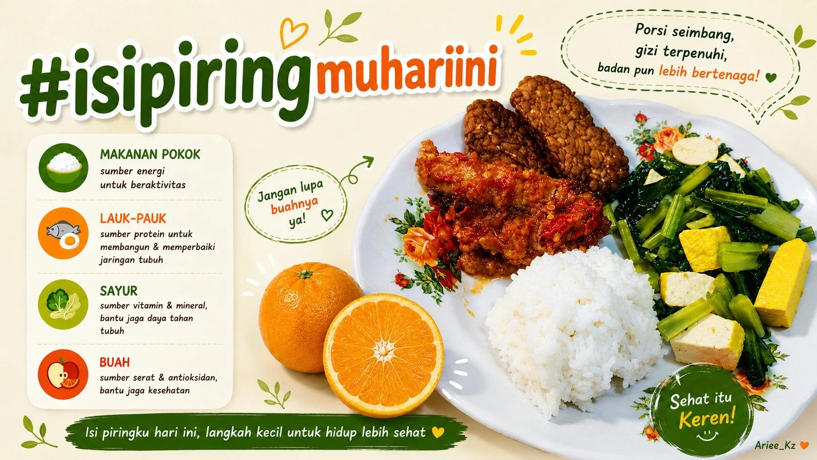 menu  makan siang gizi seimbang #isipiringmuhariini