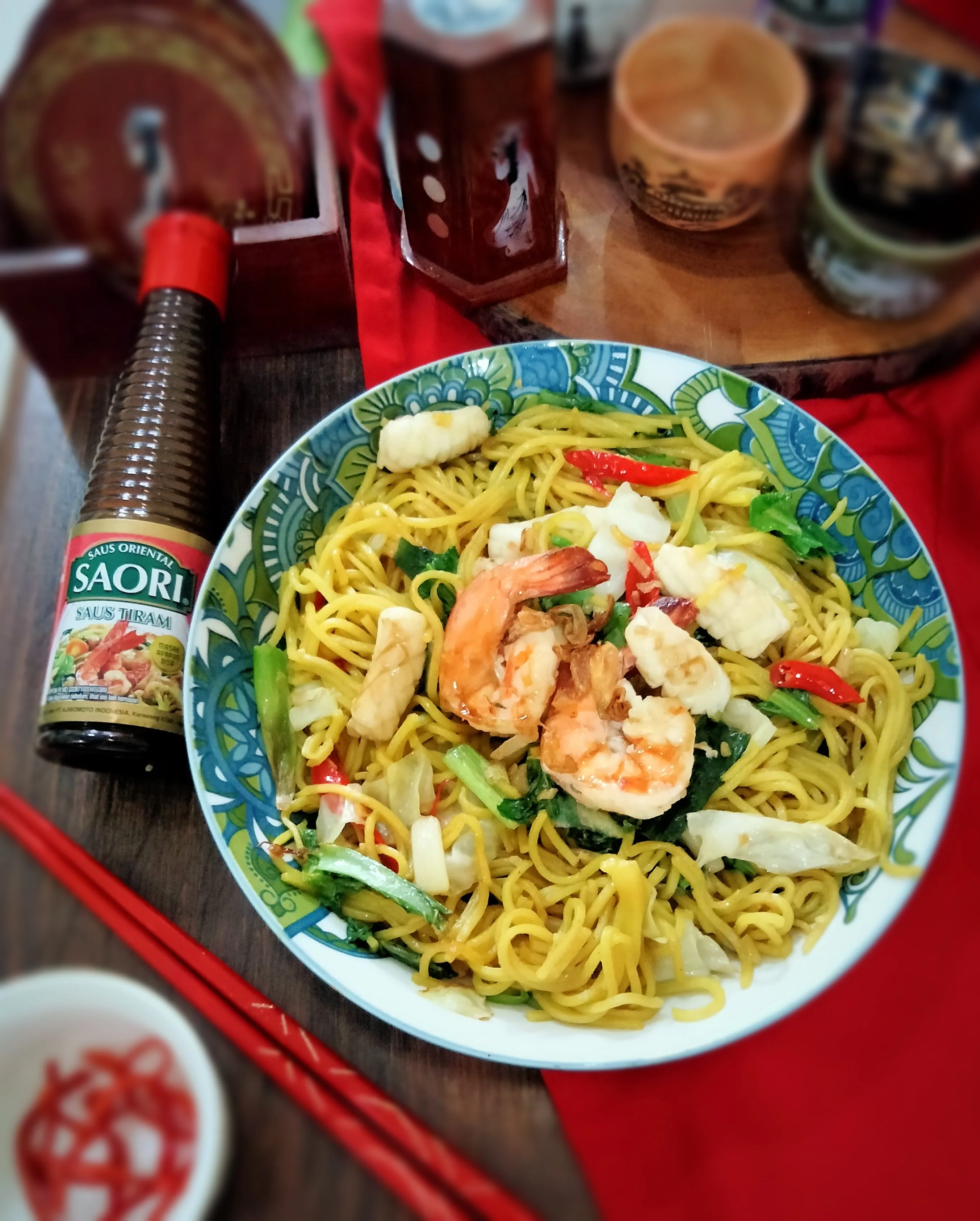 Recook Mi Goreng Seafood ala SAORI® Saus Tiram