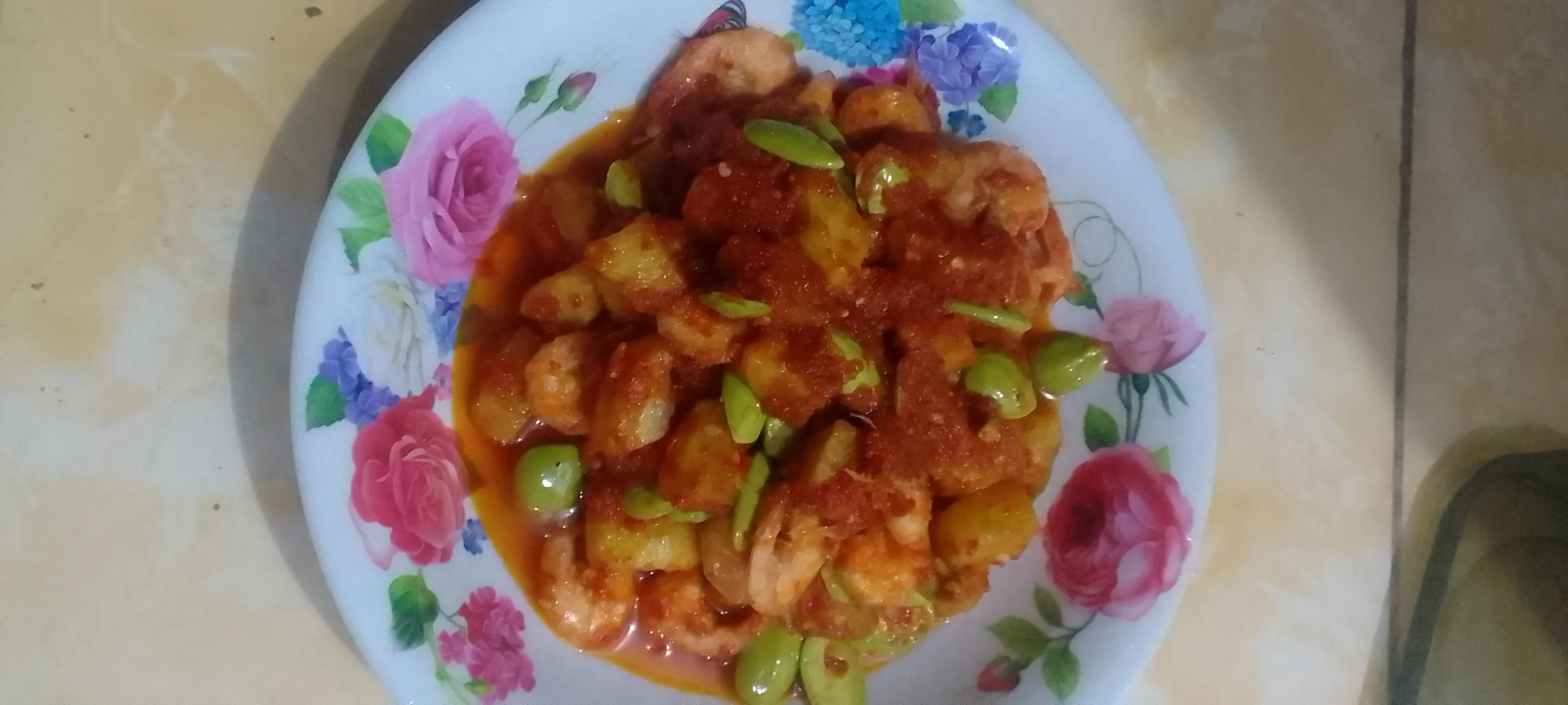 Recook Udang saus balado