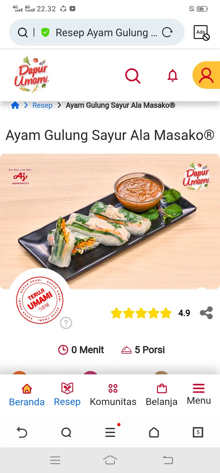 Ayam gulung sayur ala masako