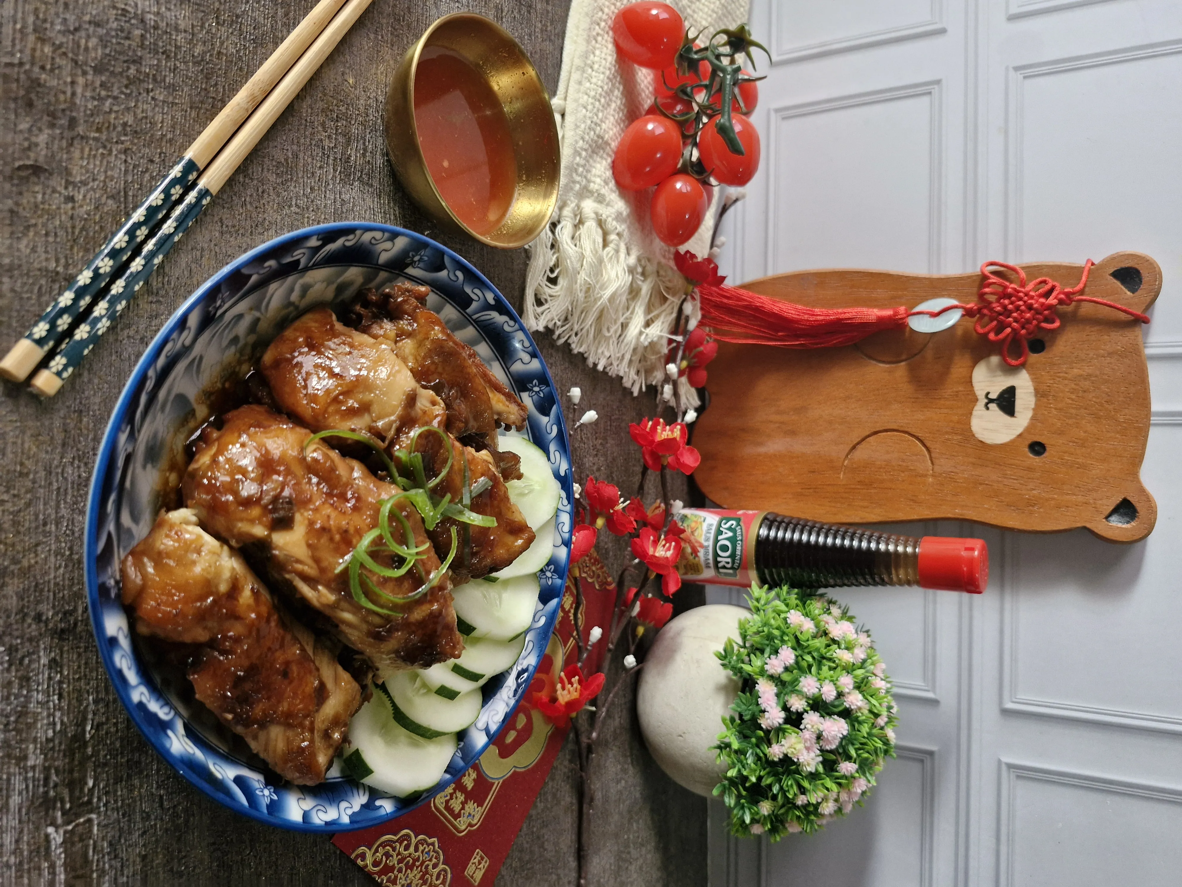 Ayam Kecap Hongkong dengan Saori Saus Tiram
