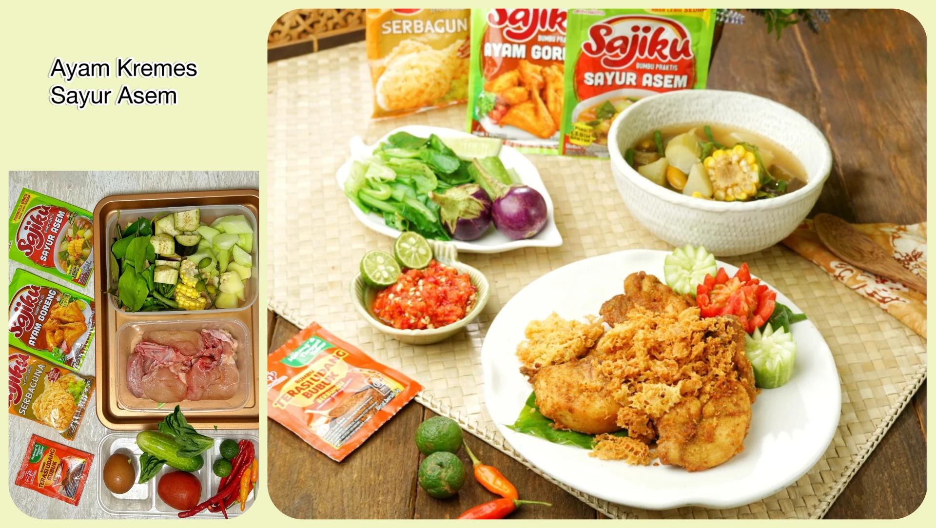Ayam Kremes + Sayur Asem
