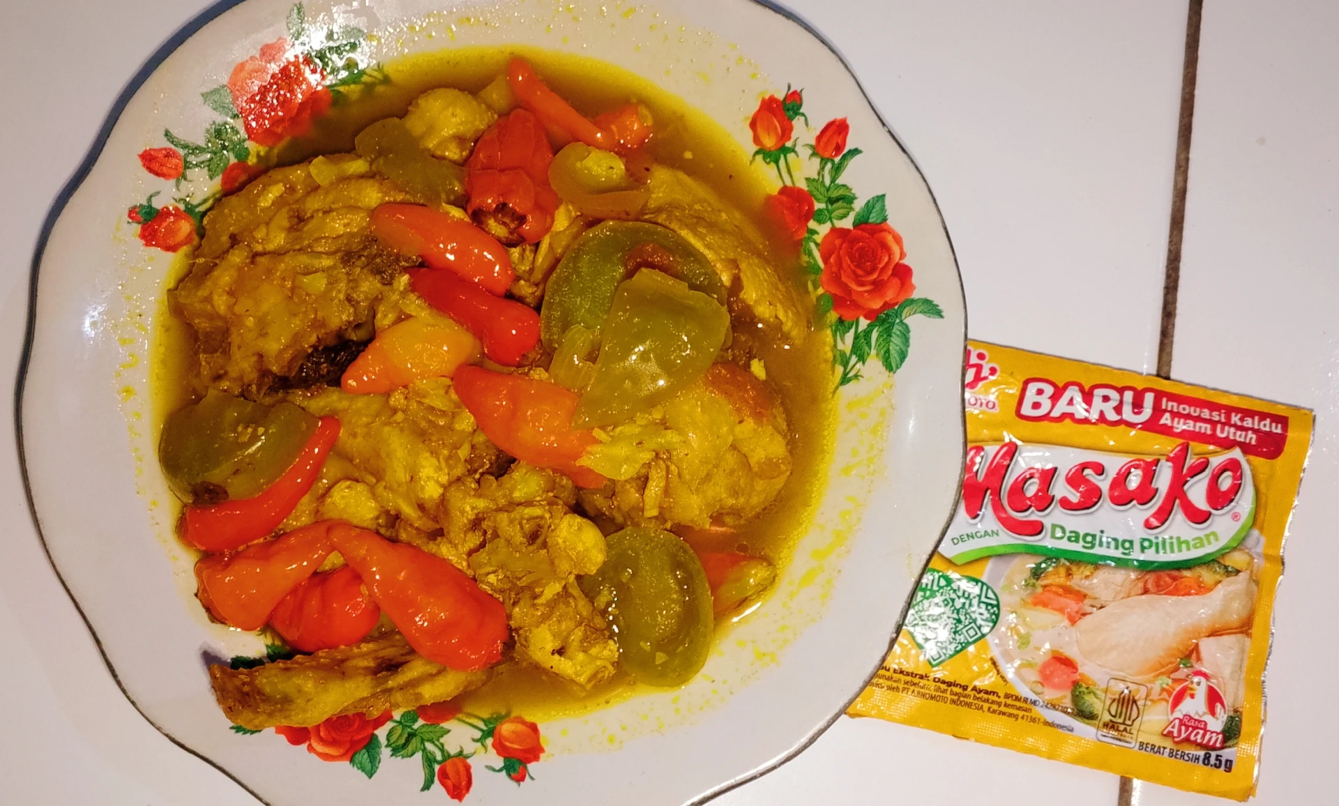 Ayam sayur kuning masako