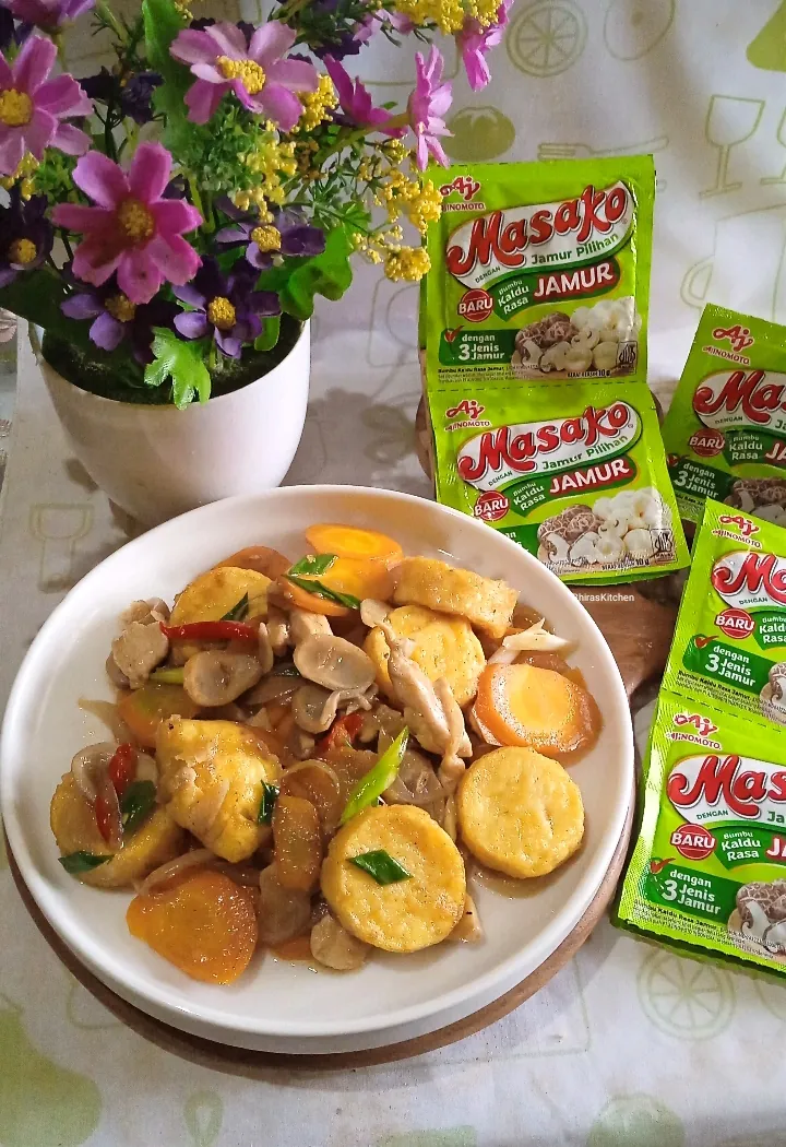 Cah Tofu Ayam Jamur