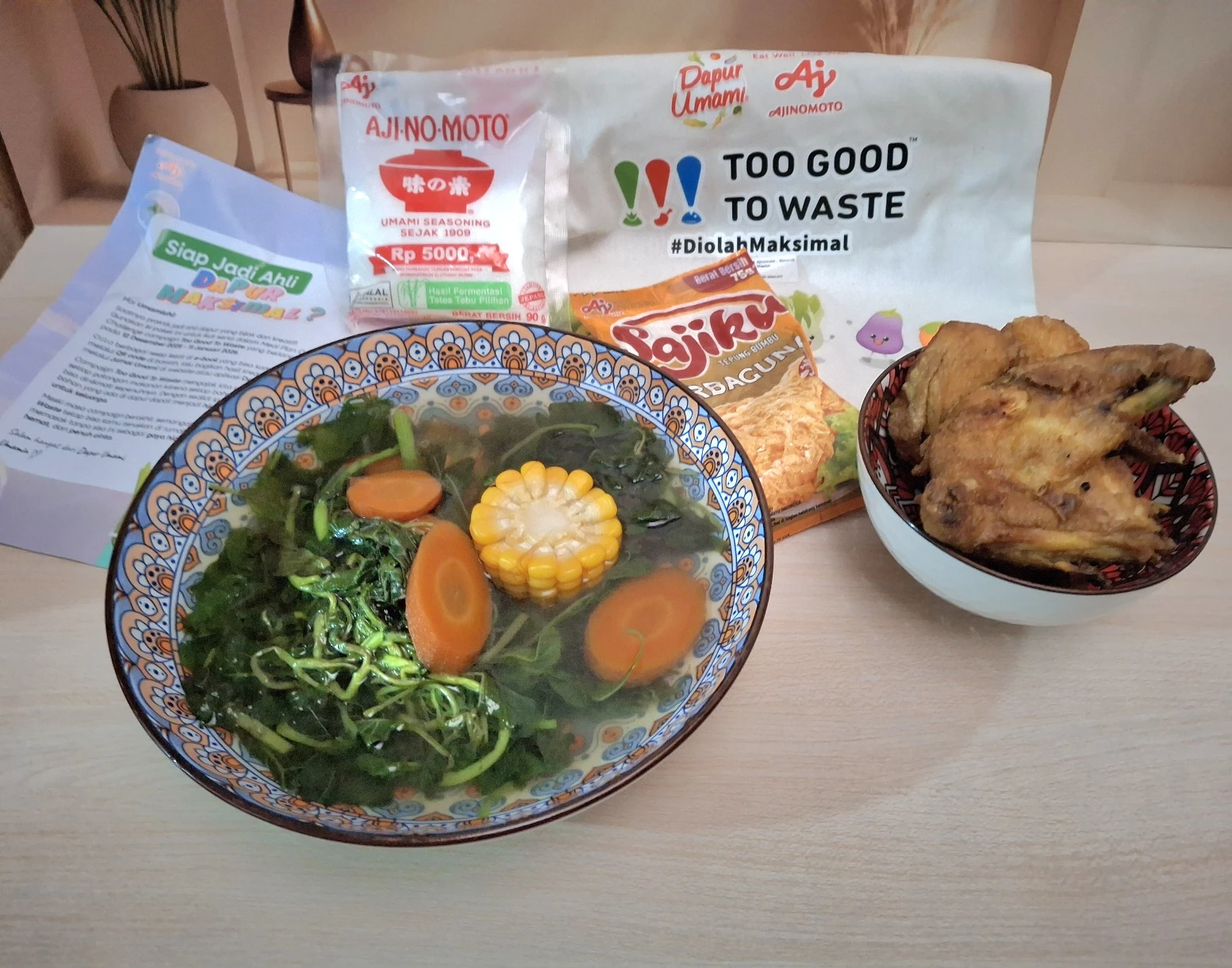 Day 1 Sayur Bayam dan Ayam Goreng Tepung Bumbu Ketumbar #7HariDapurBijak