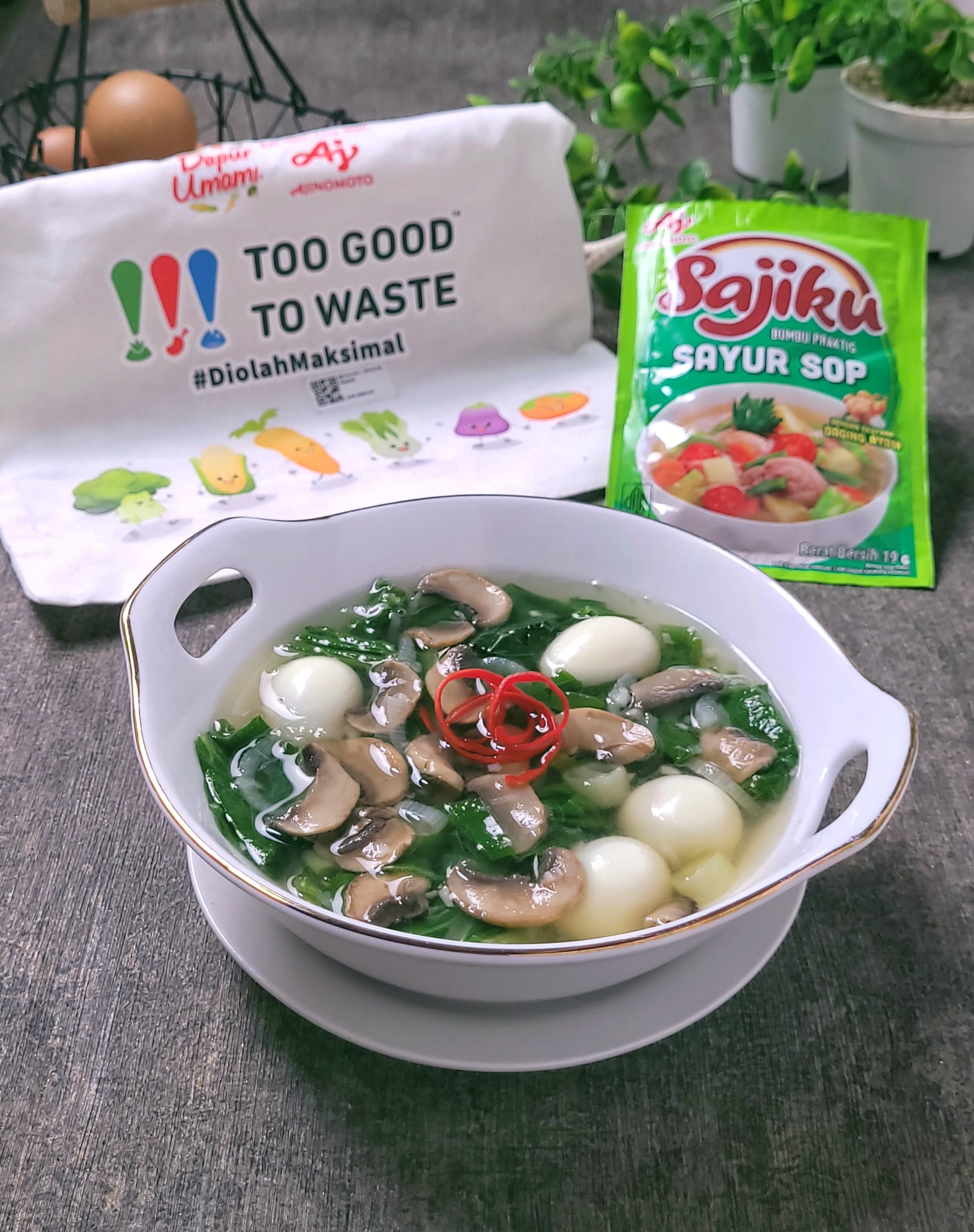 Day 3 : Sup Jamur Kancing ala Sajiku — Gak Ada Lagi Jamur yang Terbuang!  #7HariDapurBijak