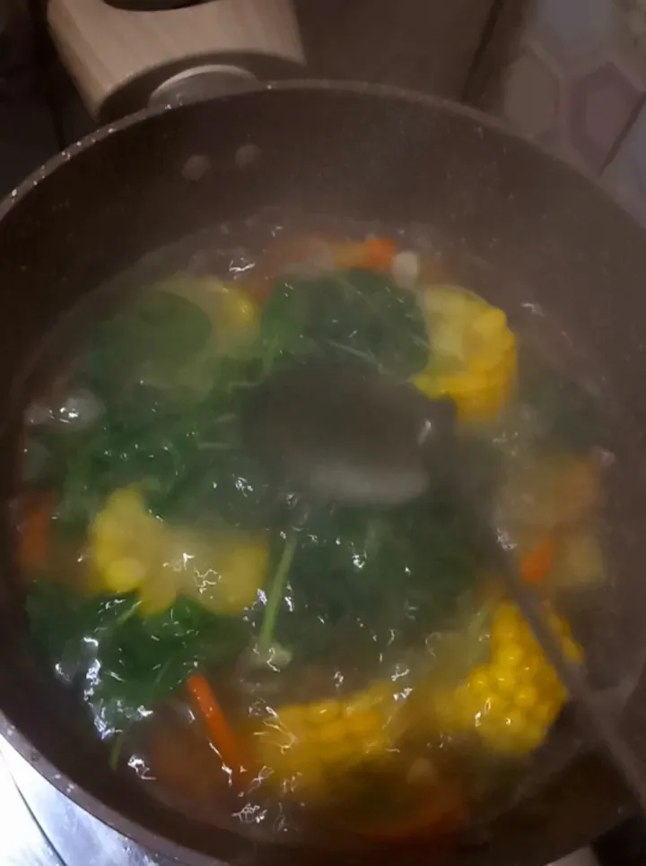 Recook Sayur bening bayam jagung