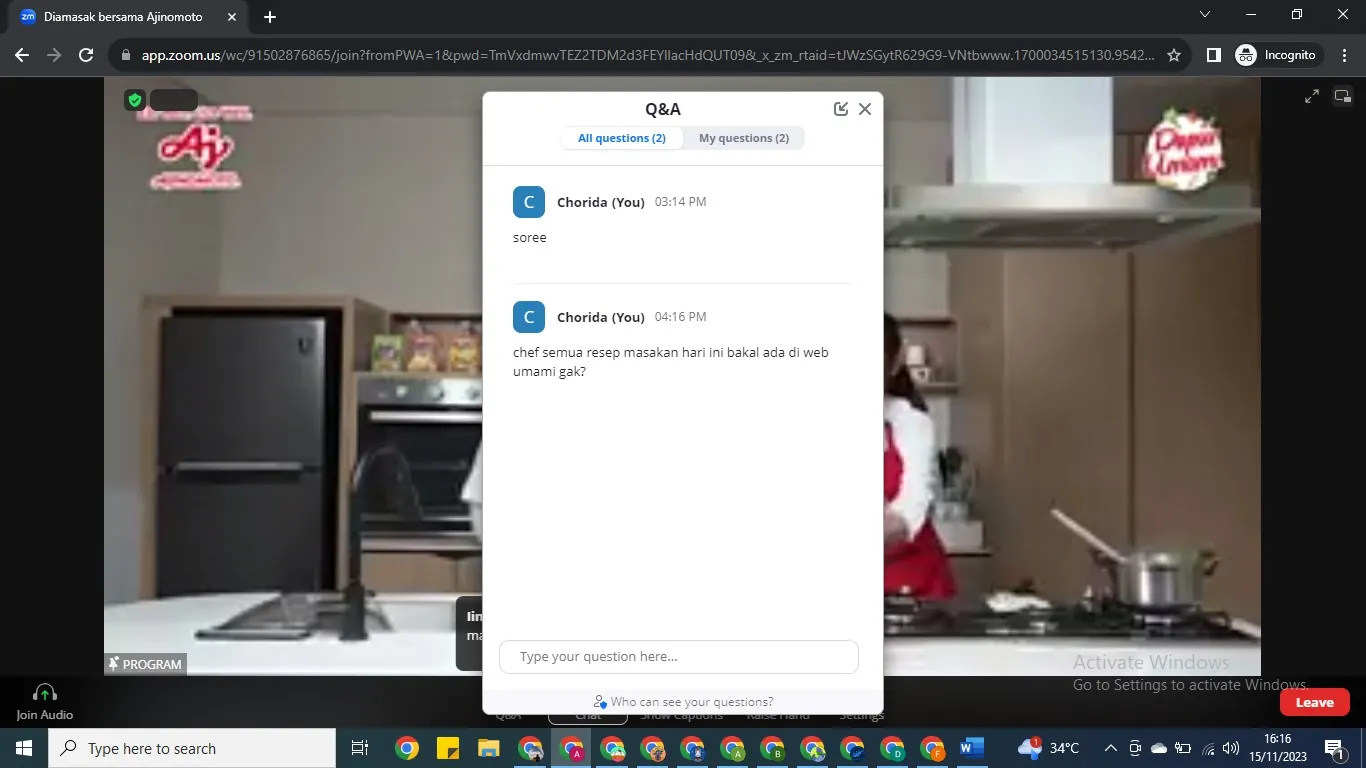 Masak Bareng Diamasak