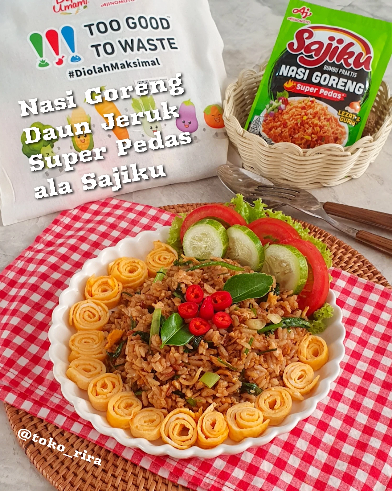 Menu Minggu menu ke 1 : NASI GORENG DAUN JERUK SUPER PEDAS #7haridapurbijak