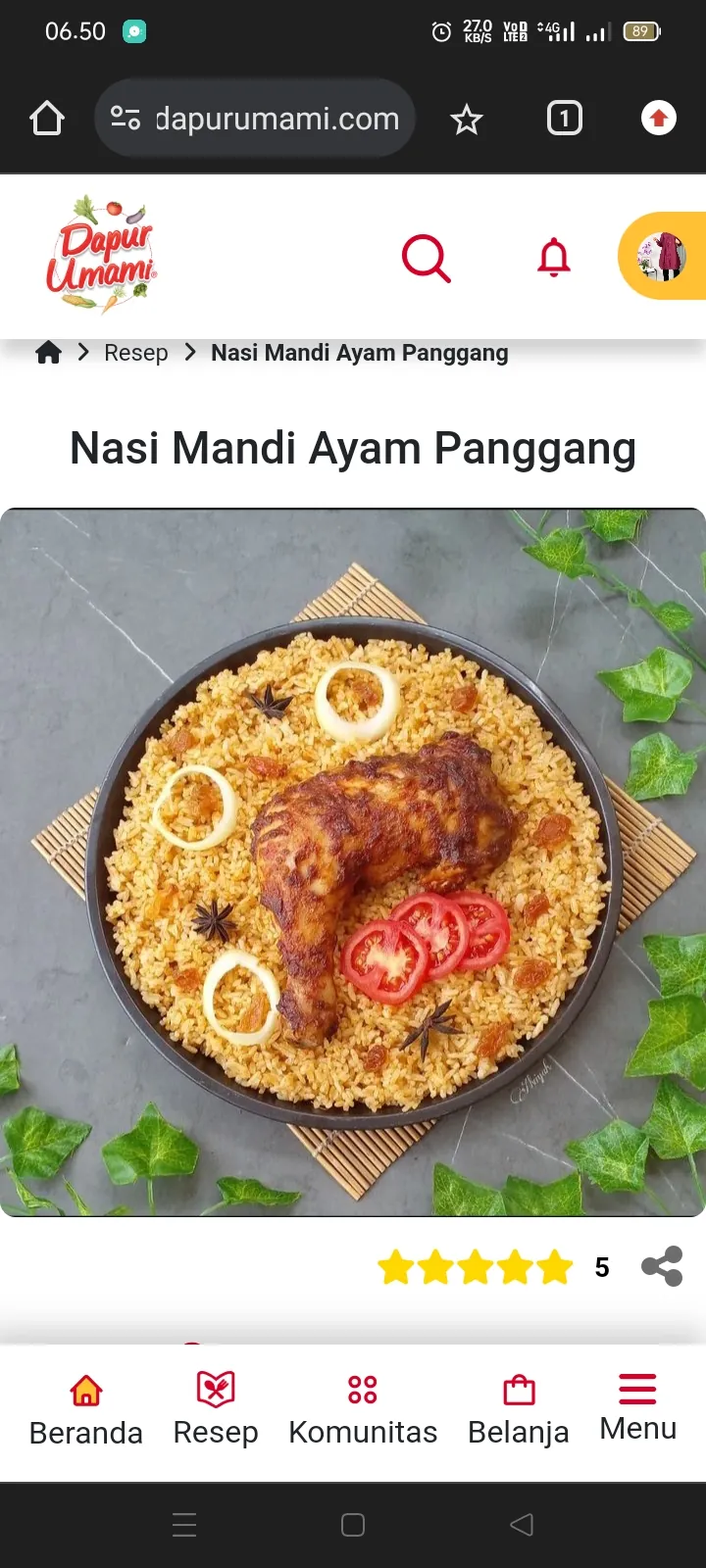 Nasi mandi ayam panggang