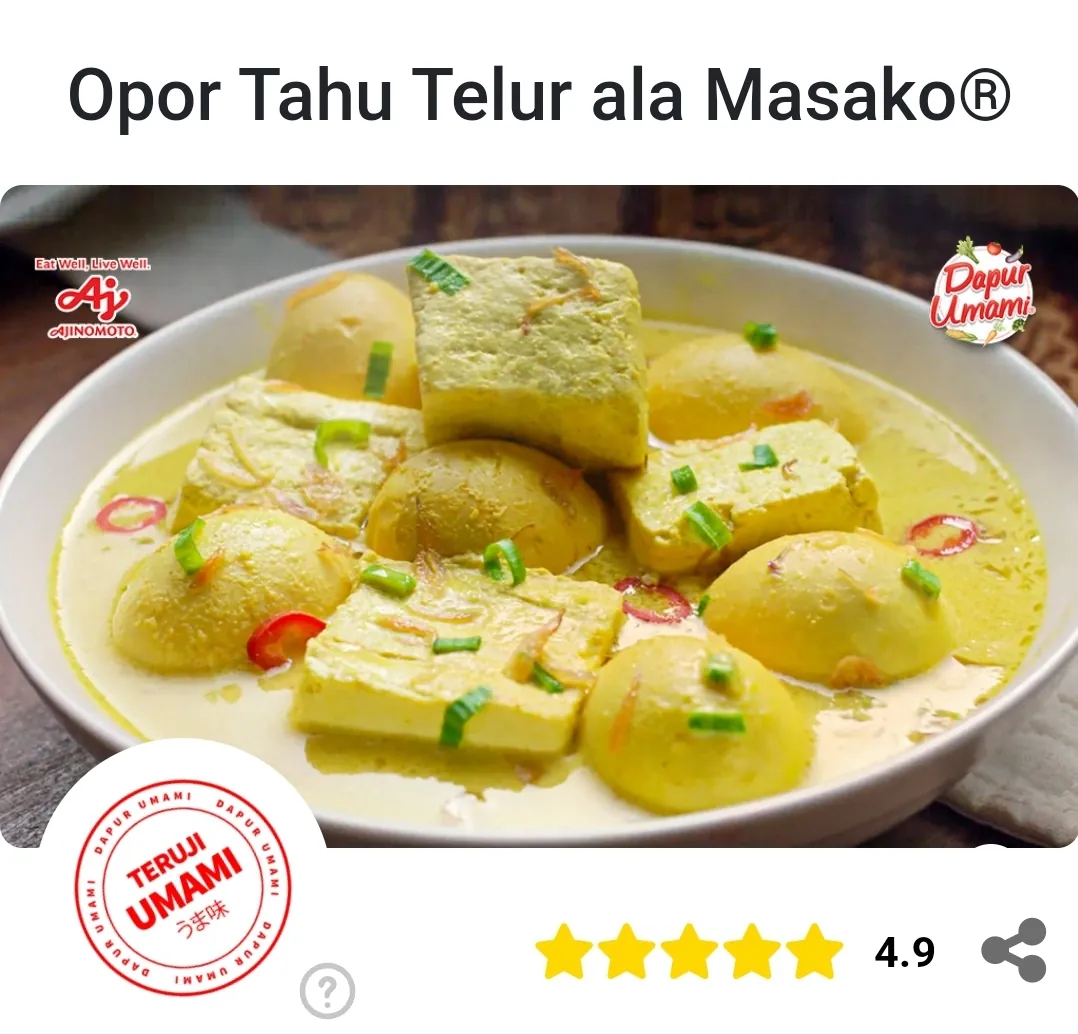 Opor tahu telur ala masako