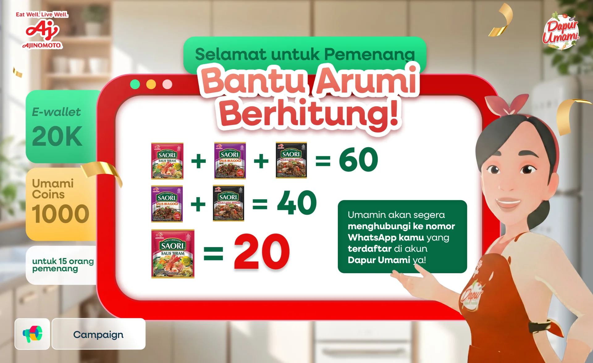Pemenang Jurnal Umami Quiz: Saatnya Bantu Arumi Berhitung