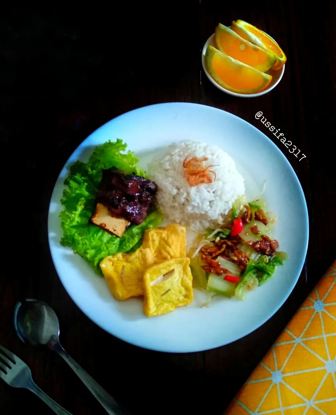 #PiringSehatKeluarga : Oseng tempe sawi putih + Iga bakar