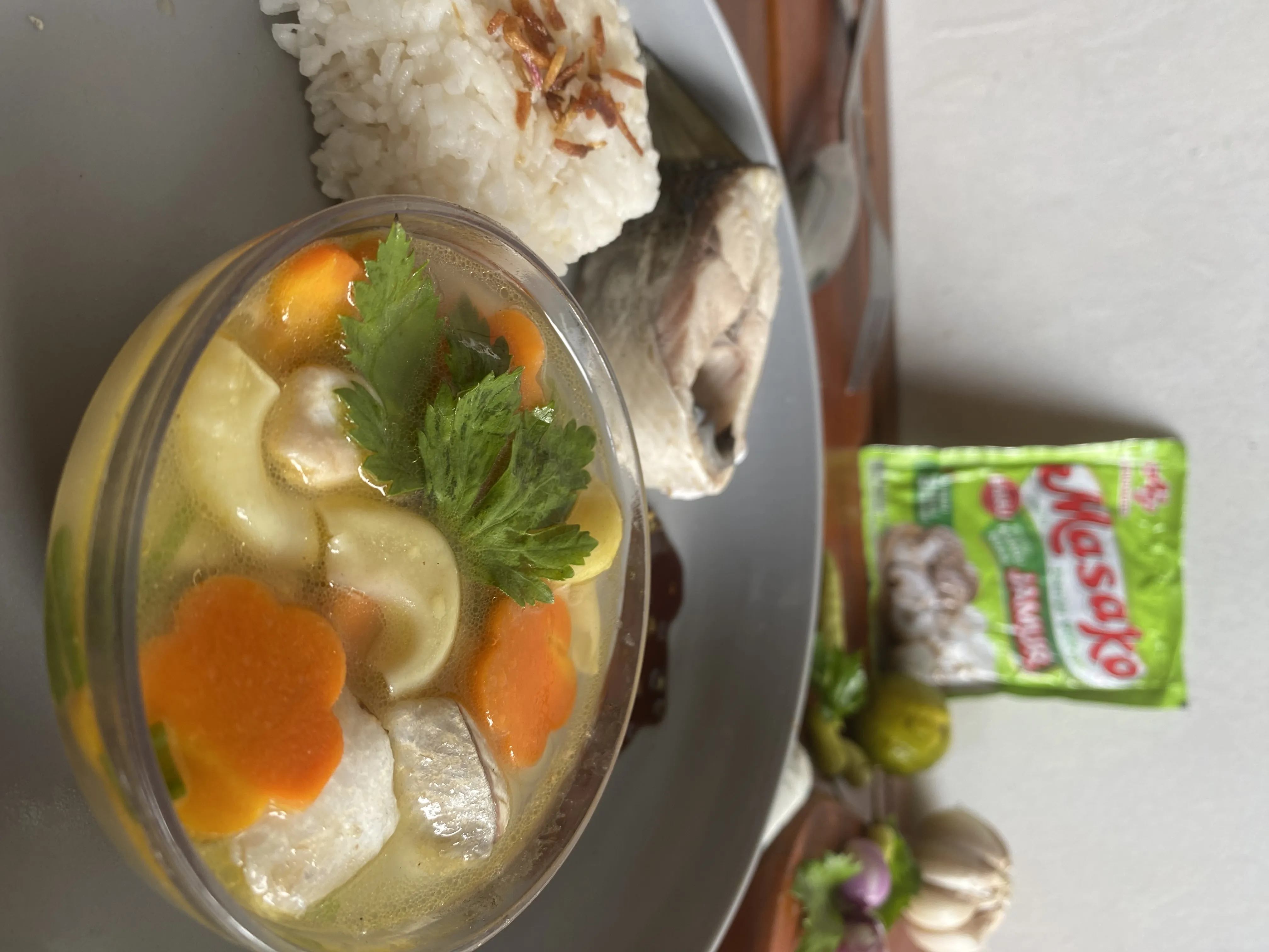 Recook challenge: sup ikan masako kaldu jamur ala mami abe