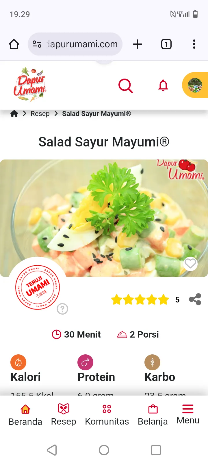 Salad sayur Mayumi