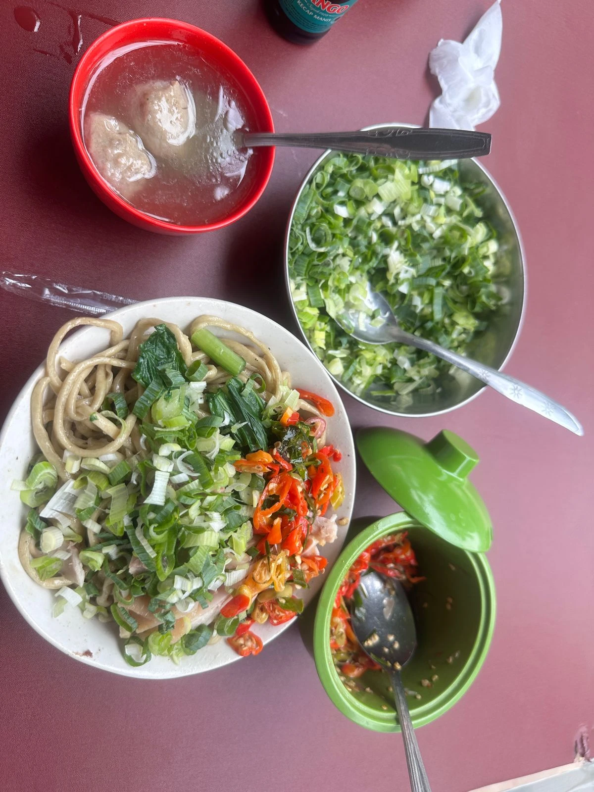 Sarapan Mie Karet Sambel Matah
