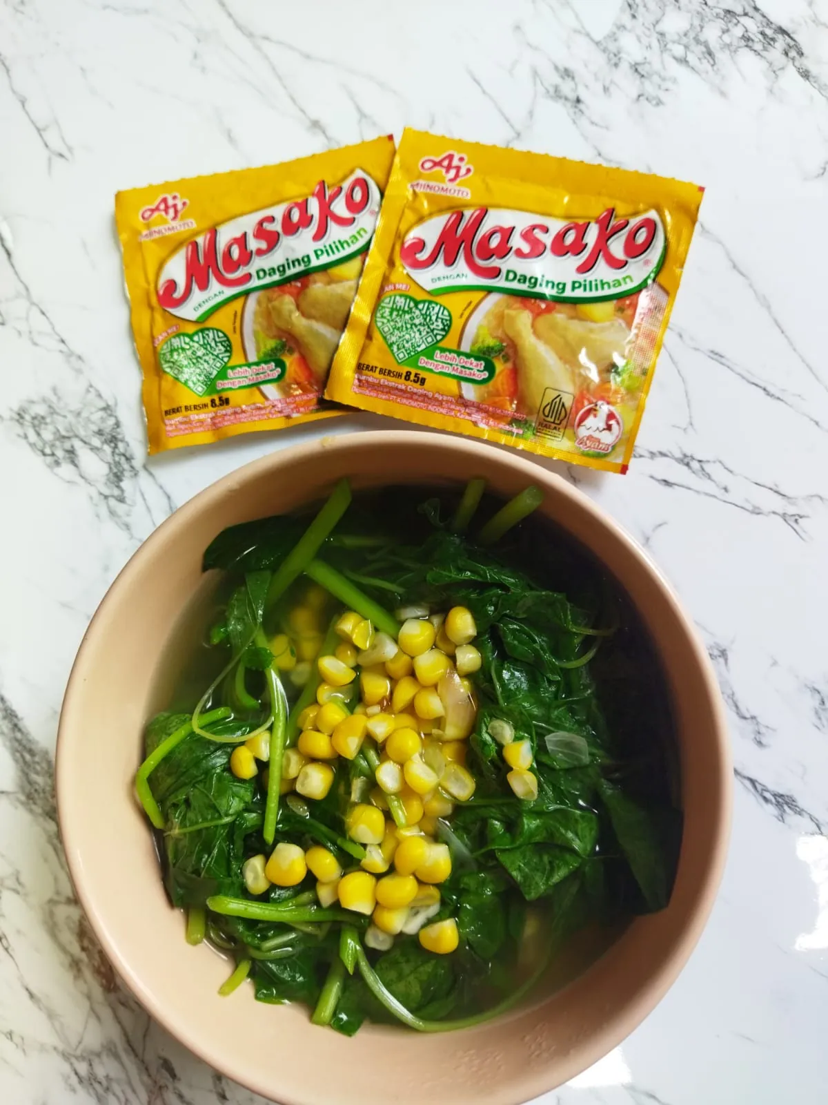 Sayur bayam jagung