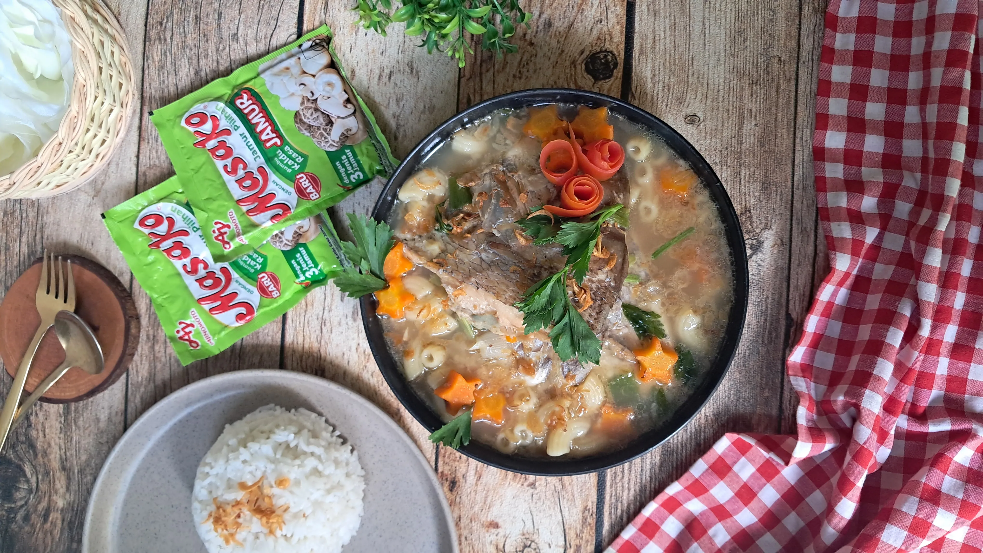 Sup Ikan Masako® Kaldu Jamur ala Mami Abe