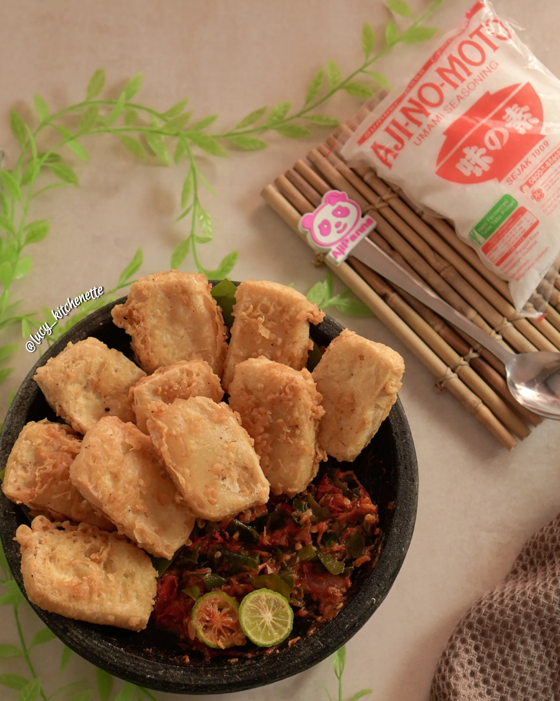 Tahu Goreng Kriuk Sambal Terasi Daun Melinjo