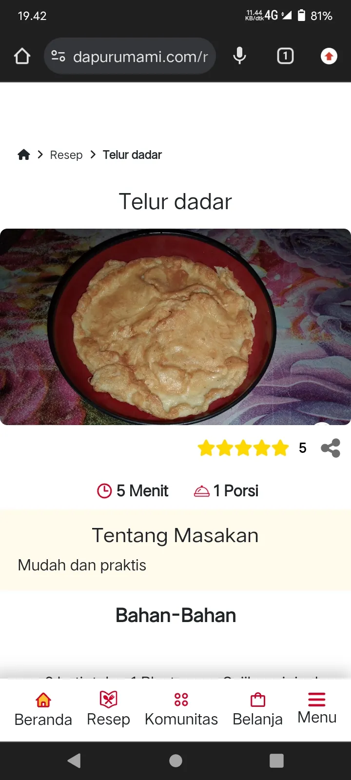 Telur dadar