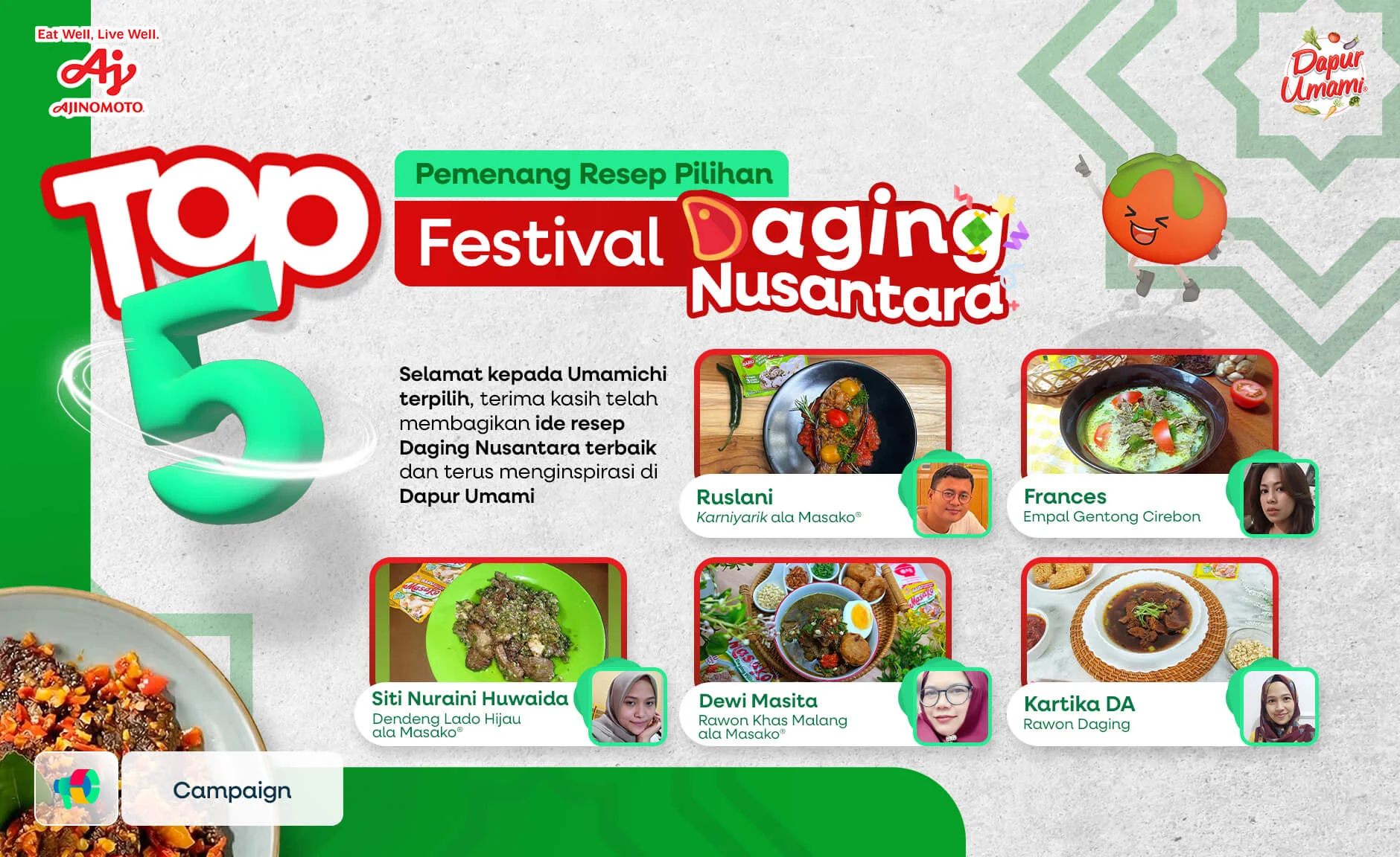 TOP 5 Pemenang Resep Pilihan Festival Daging Nusantara 🏆✨