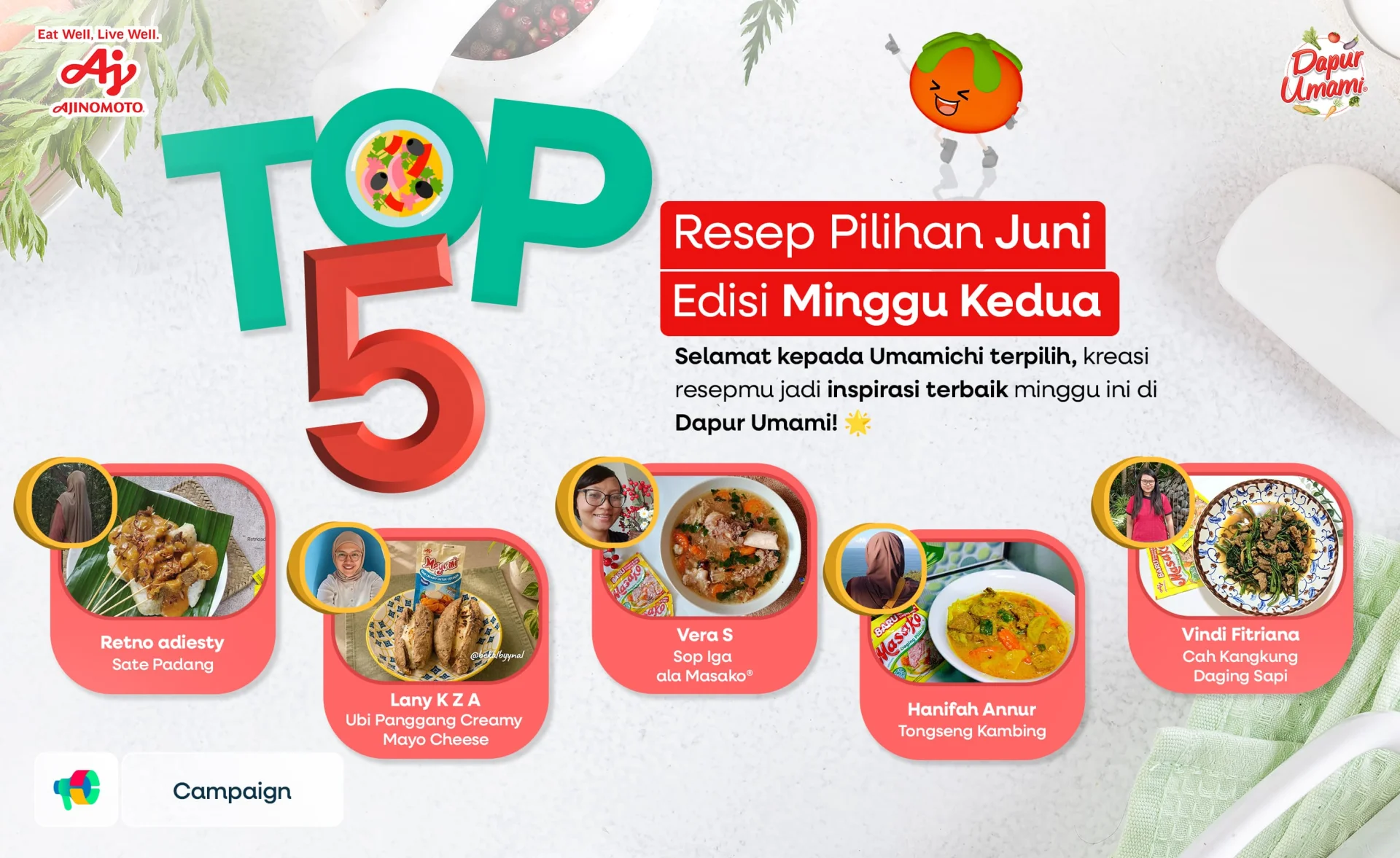 TOP 5 Pemenang Resep Pilihan Juni 2026 Edisi Minggu Kedua 🏆✨