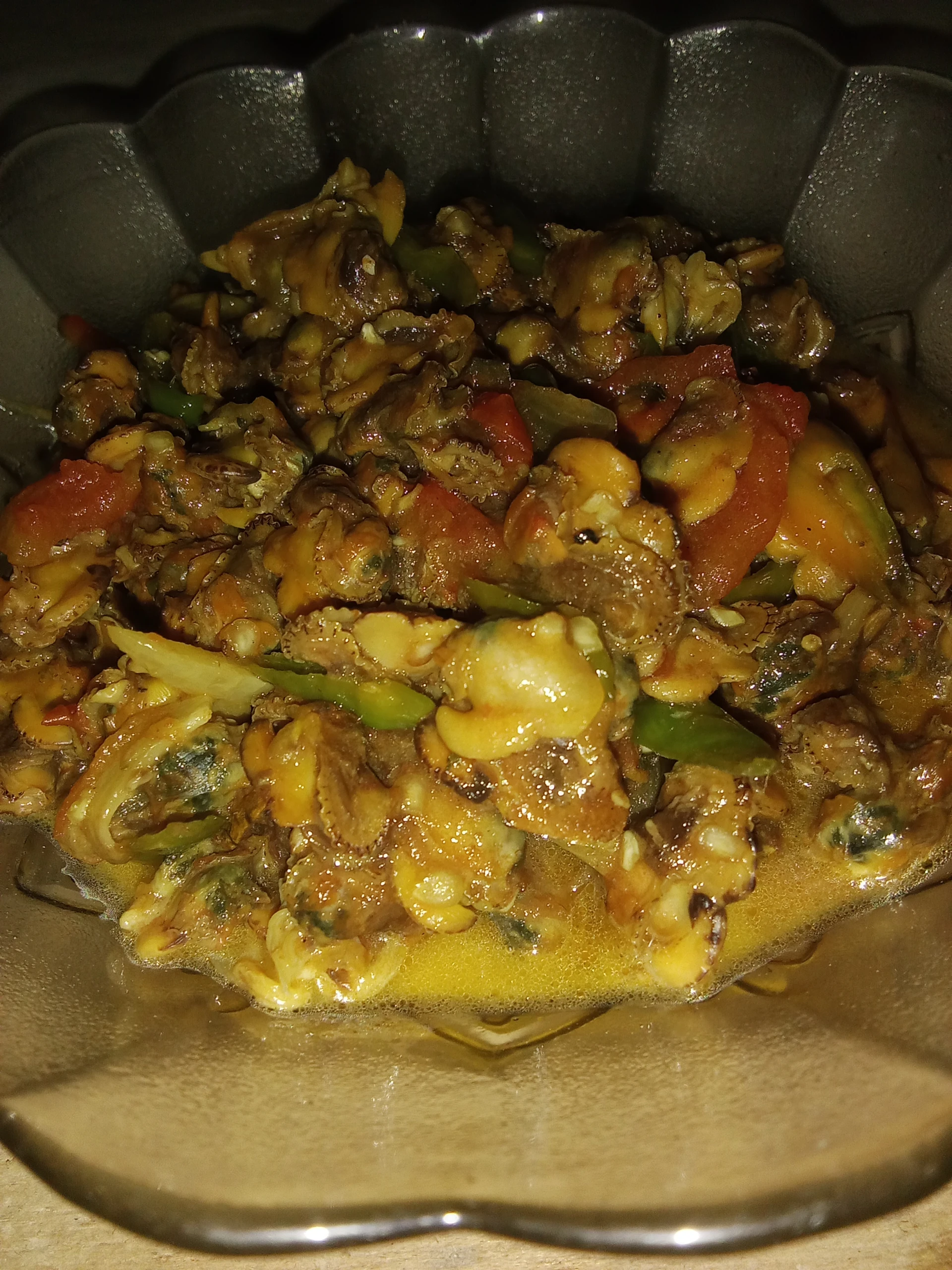 Tumis pedas kerang kupas