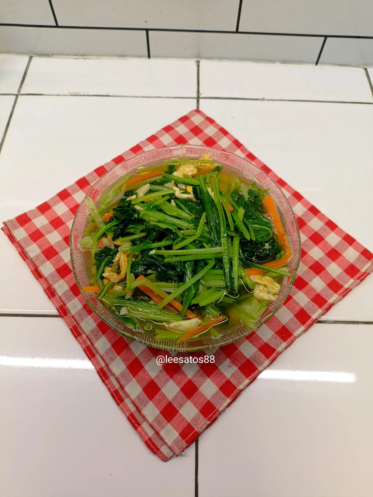 Tumis Sawi Telur Saos Tiram