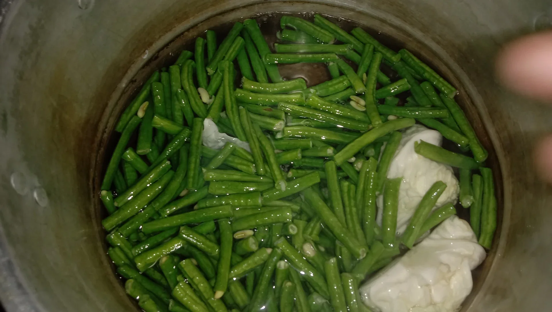 kacang panjang dan kubis rebus