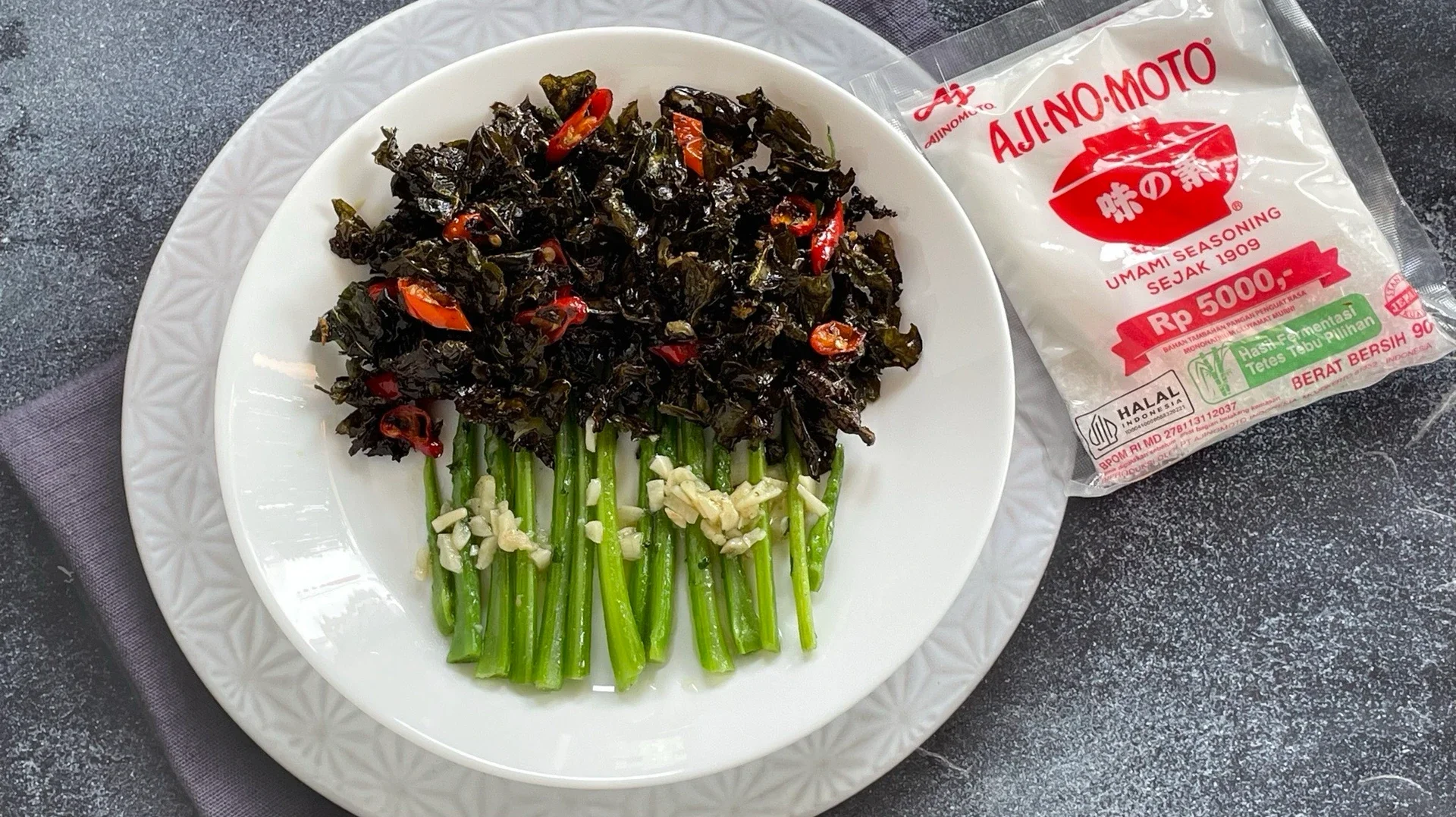 Recook Kailan Tumis Krispi ala AJI-NO-MOTO®