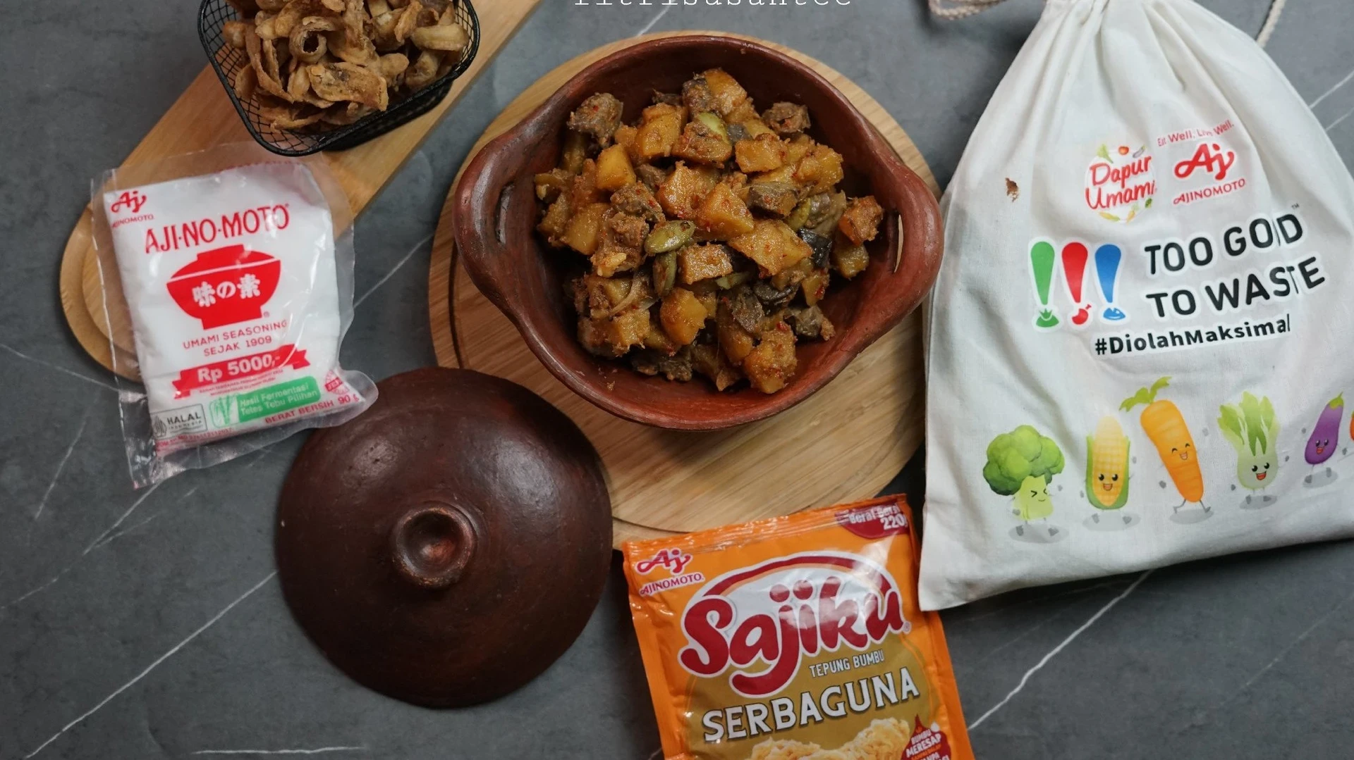 Meal Prep ala E-book TGTW: Sambel goreng kentang Ajinomoto + keripik kulit kentang Sajiku