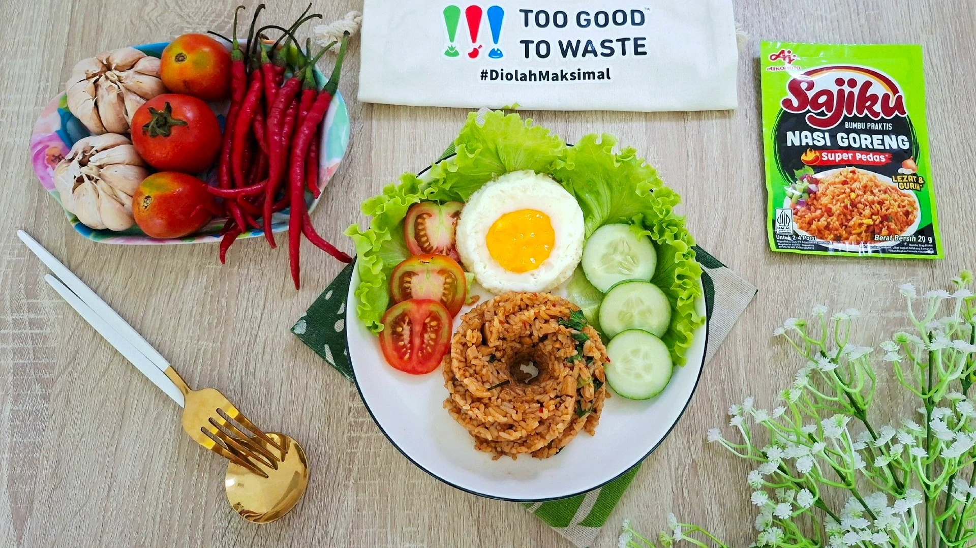 Menu Day 7 #7HariDapurBijak Nasi Goreng Daun Jeruk Super Pedas ala Sajiku