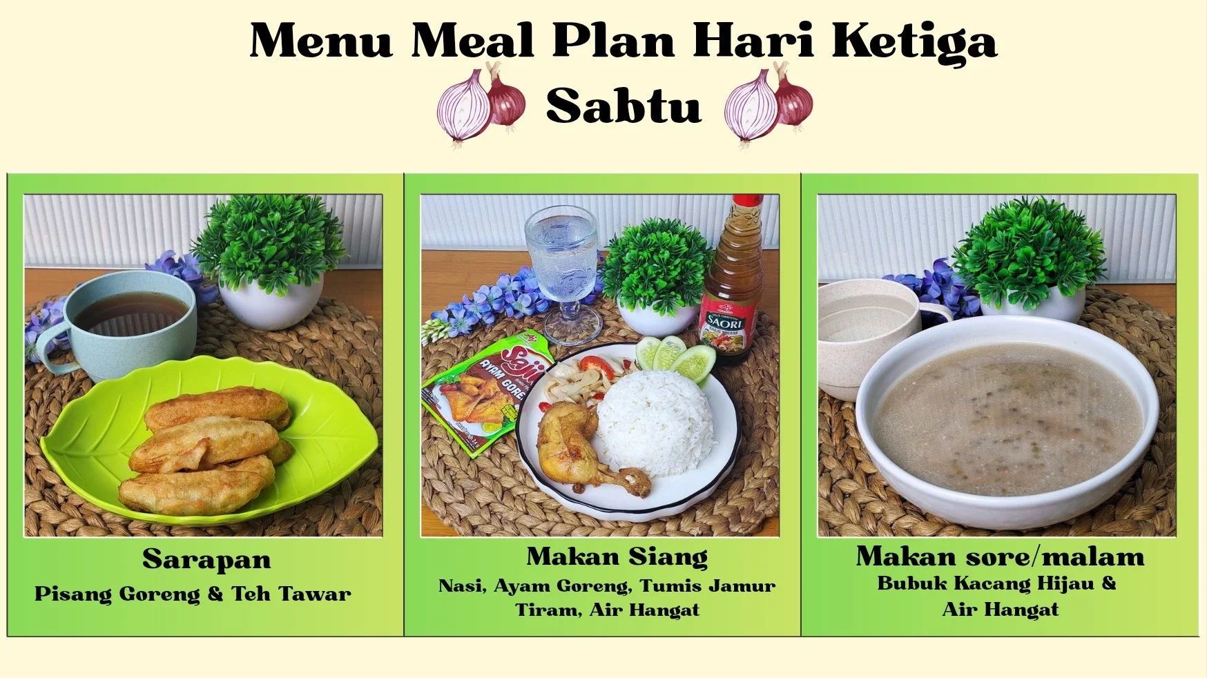 Menu Meal Plan Hari ke Tiga #MealPlanUmamichi