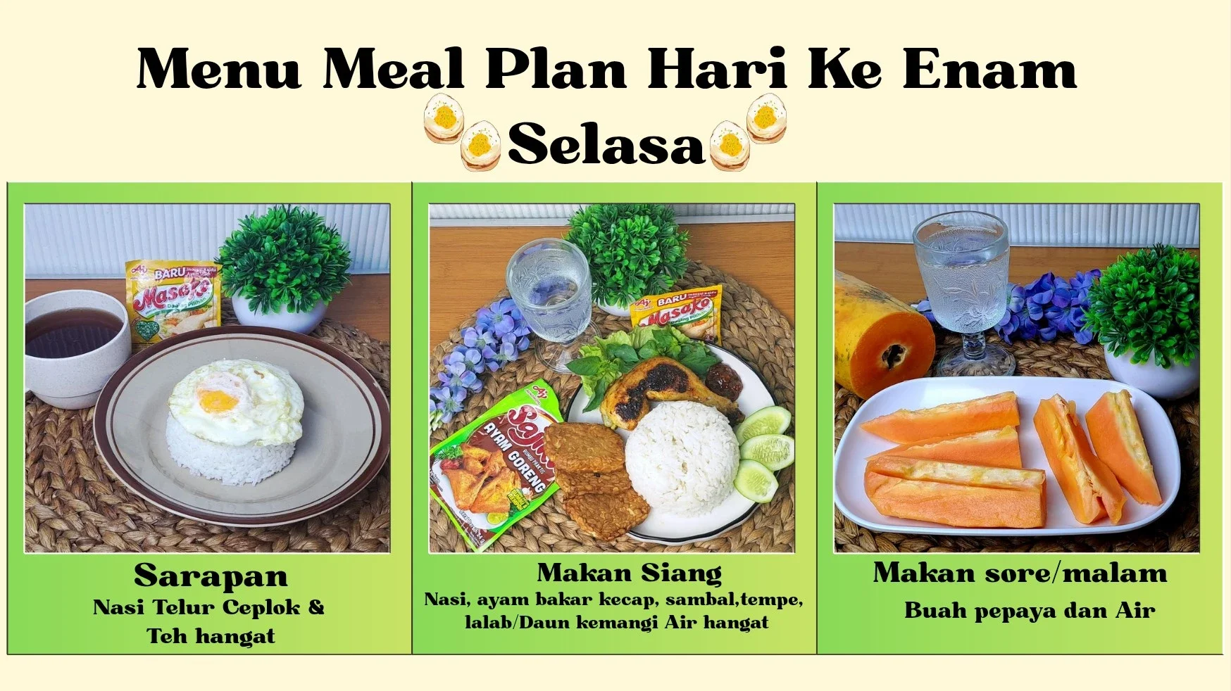 Menu Meal Plan Ku Di Hari Ke Enam #MealPlanUmamichi