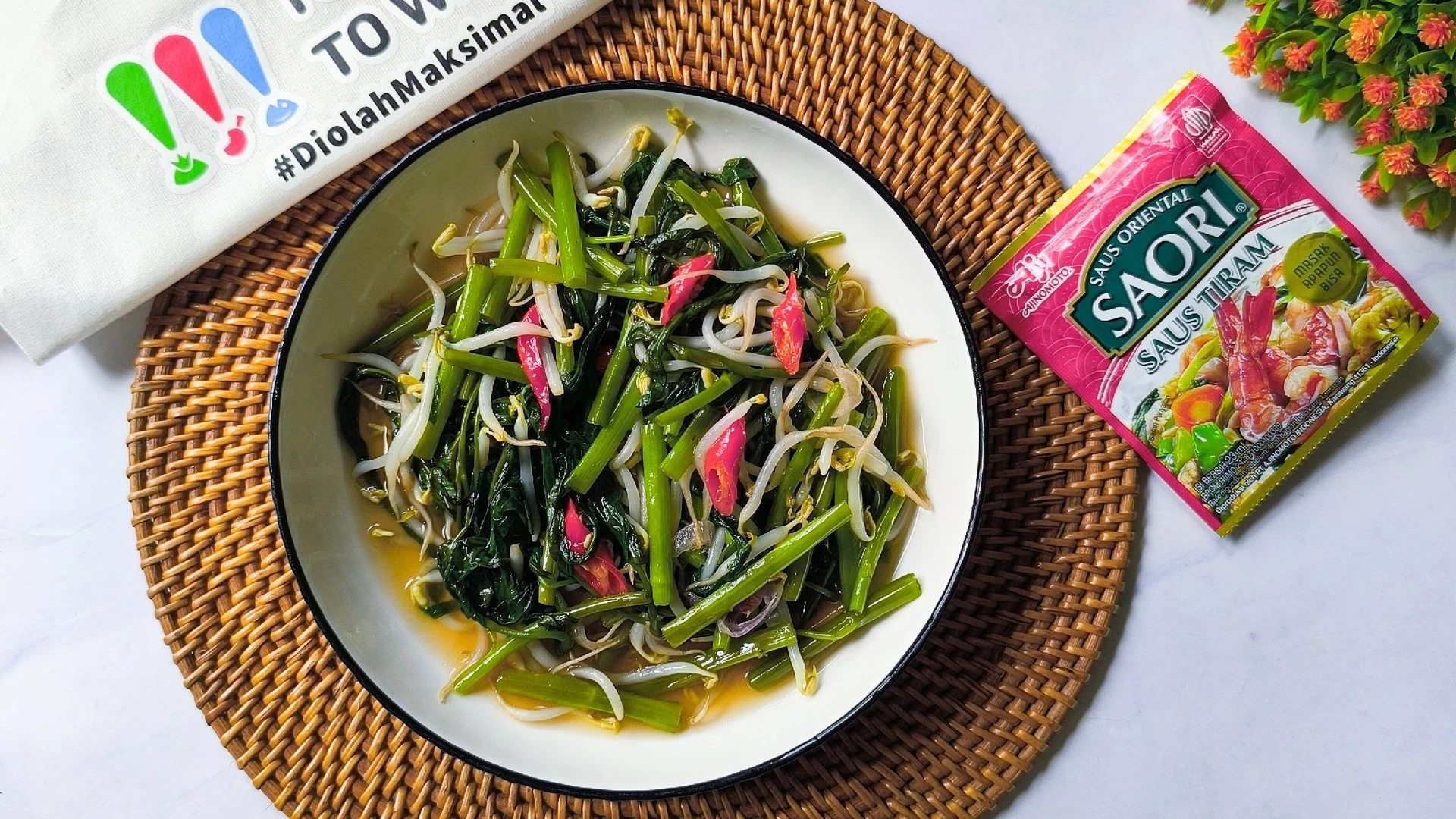 Recook Menu Day 5 : Tumis Kangkung Saori #7HariBijakDapur