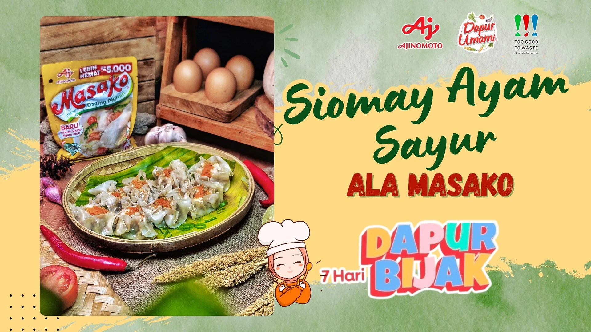 👩‍🍳 CAMILAN SEJUTA UMAT 👩‍🍳 SIOMAY AYAM SAYUR ALA MASAKO - DAY 5 CHALLENGE MEAL PREP #7HARIDAPURBIJAK