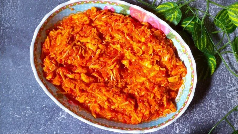 Stok Lauk Ayam Suwir Pedas #MealPlanUmamichi