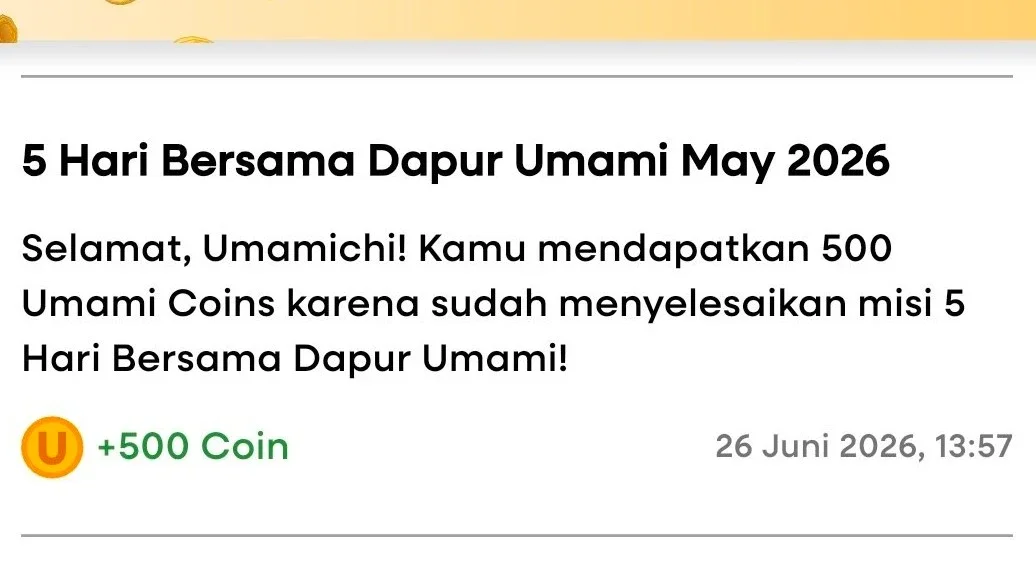 Terimakasih Umamin 500 Coin Sudah Masuk